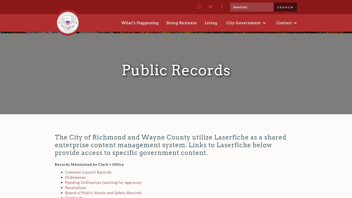 Public Records - Richmond, Indiana