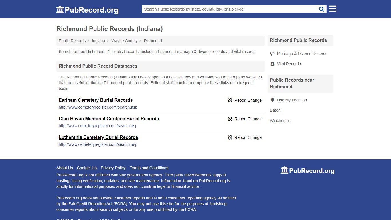 Free Richmond Public Records (Indiana Public Records)